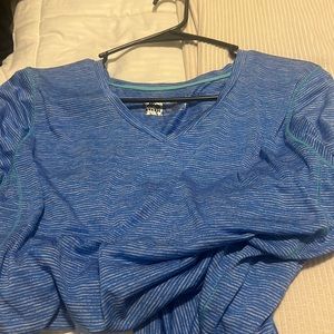 Neon Blue Striped Active Top